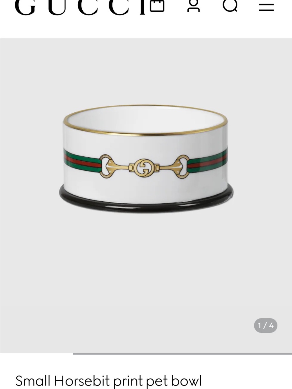 Gucci Small Horsebit Print Pet Bowl - Picture 5 of 5